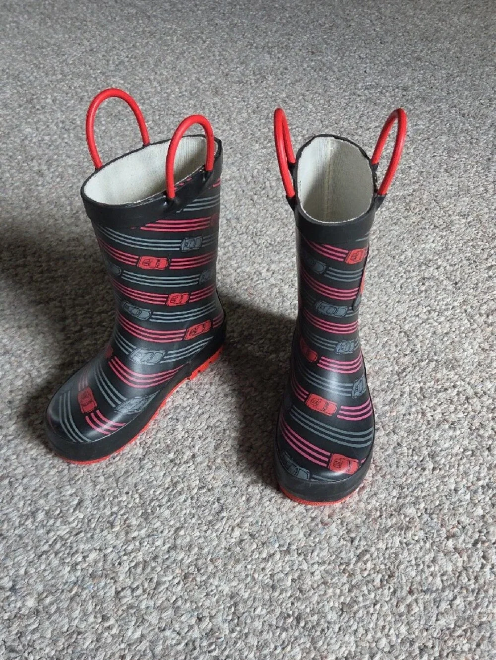 Western Chief Black and Red Kids Rain Boots